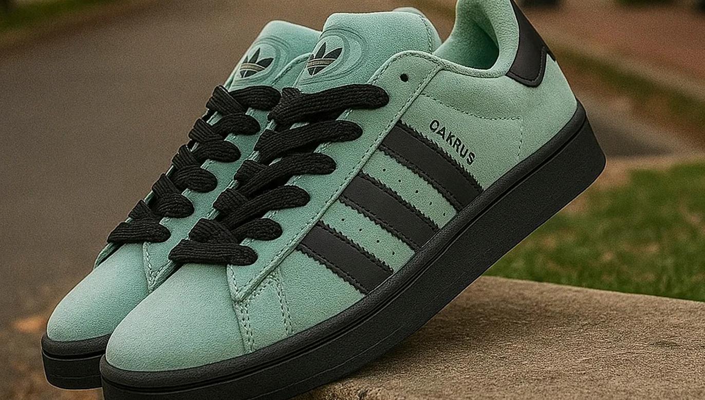 Замшевые кроссовки Adidas Campus с черной подошвой