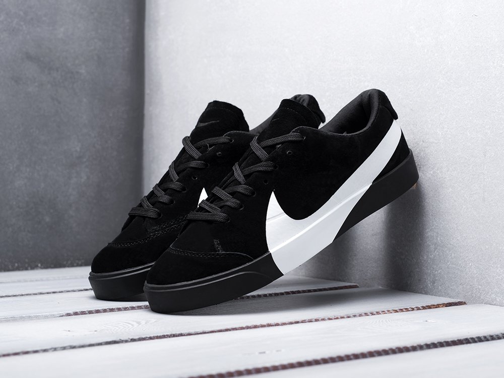 Nike blazer city low trainers black white sale