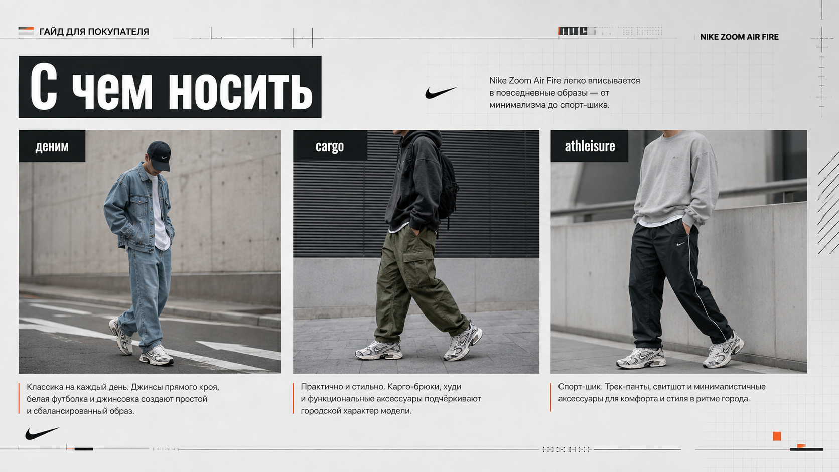 Nike Zoom Air Fire в повседневных образах