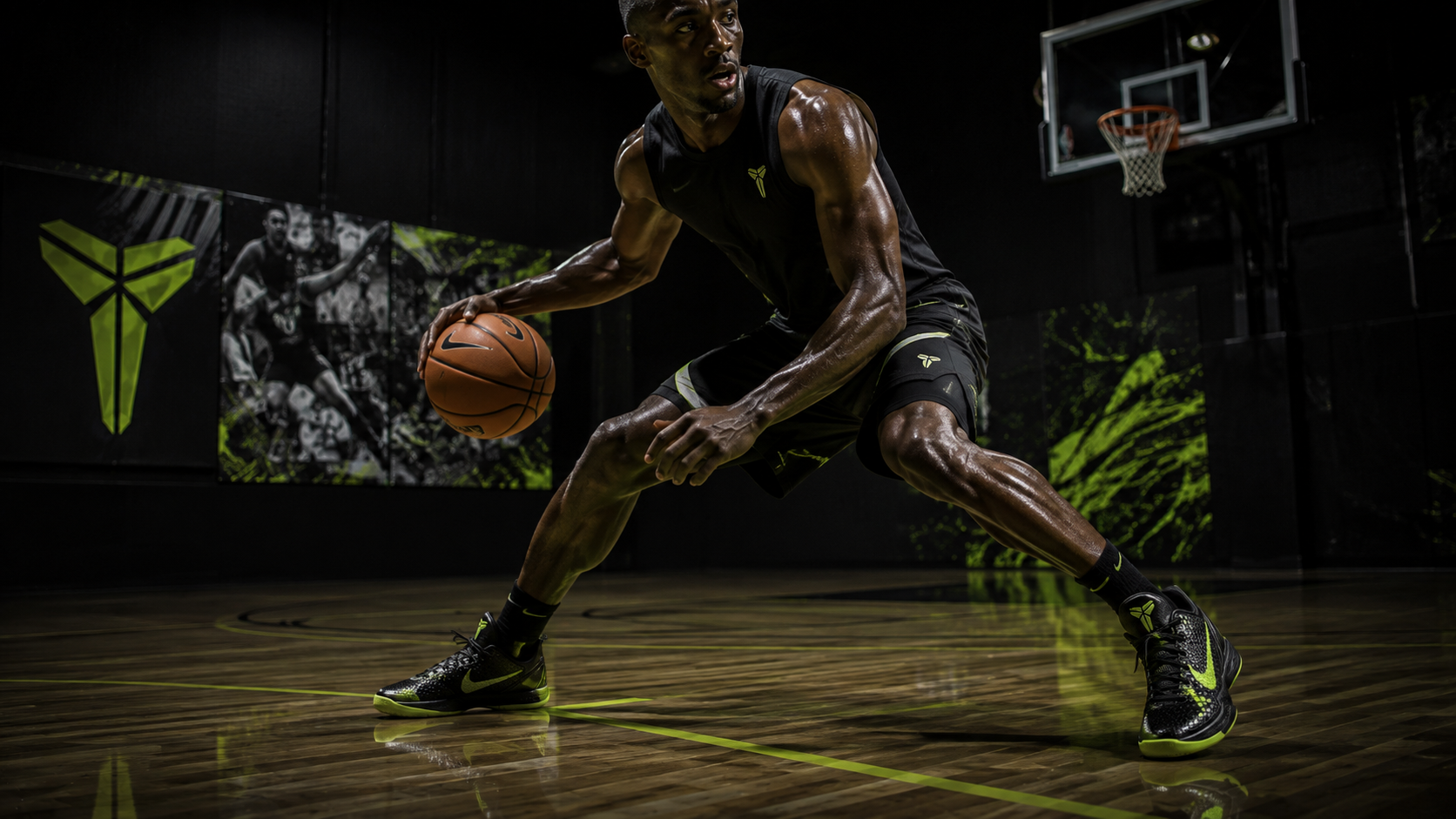 Nike Kobe 6 в игровом движении на баскетбольной площадке