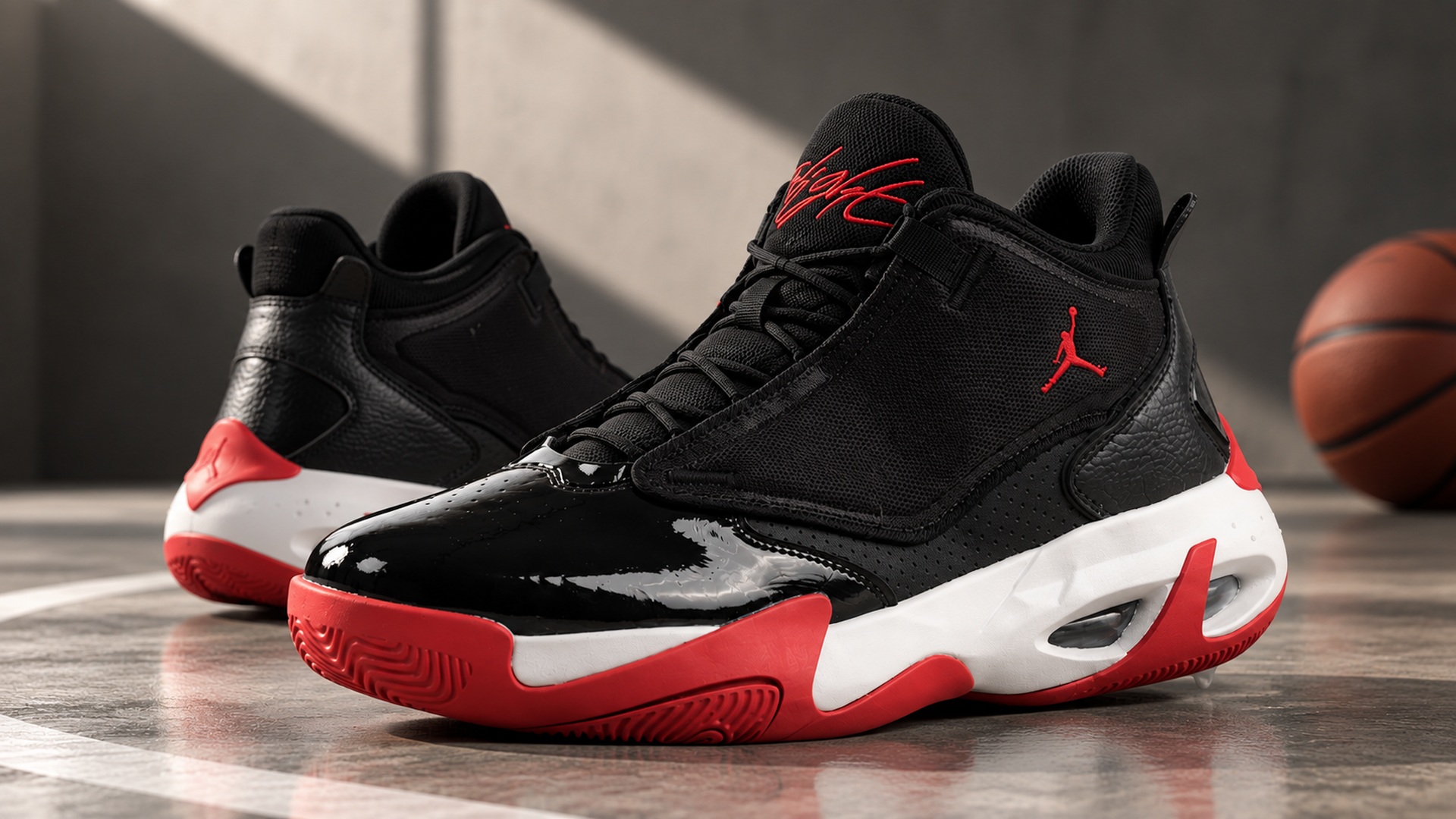 Детали дизайна Jordan Max Aura 4: текстильный верх, лакированный носок и видимый Air-блок