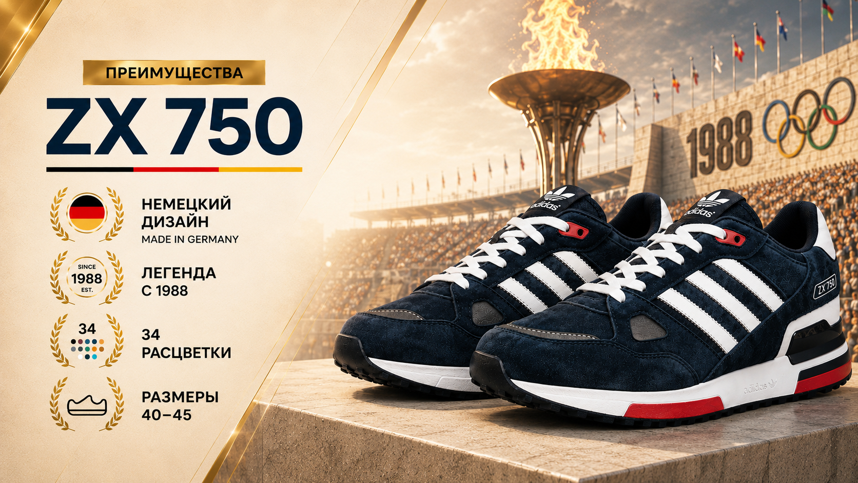 Преимущества Adidas ZX 750