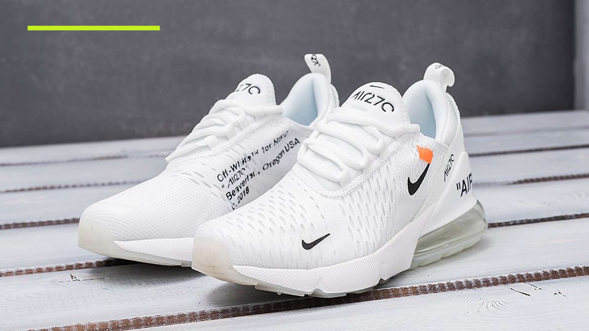 Женские белые Nike Air Max 270 с высокой прозрачной Air-вставкой в пятке.