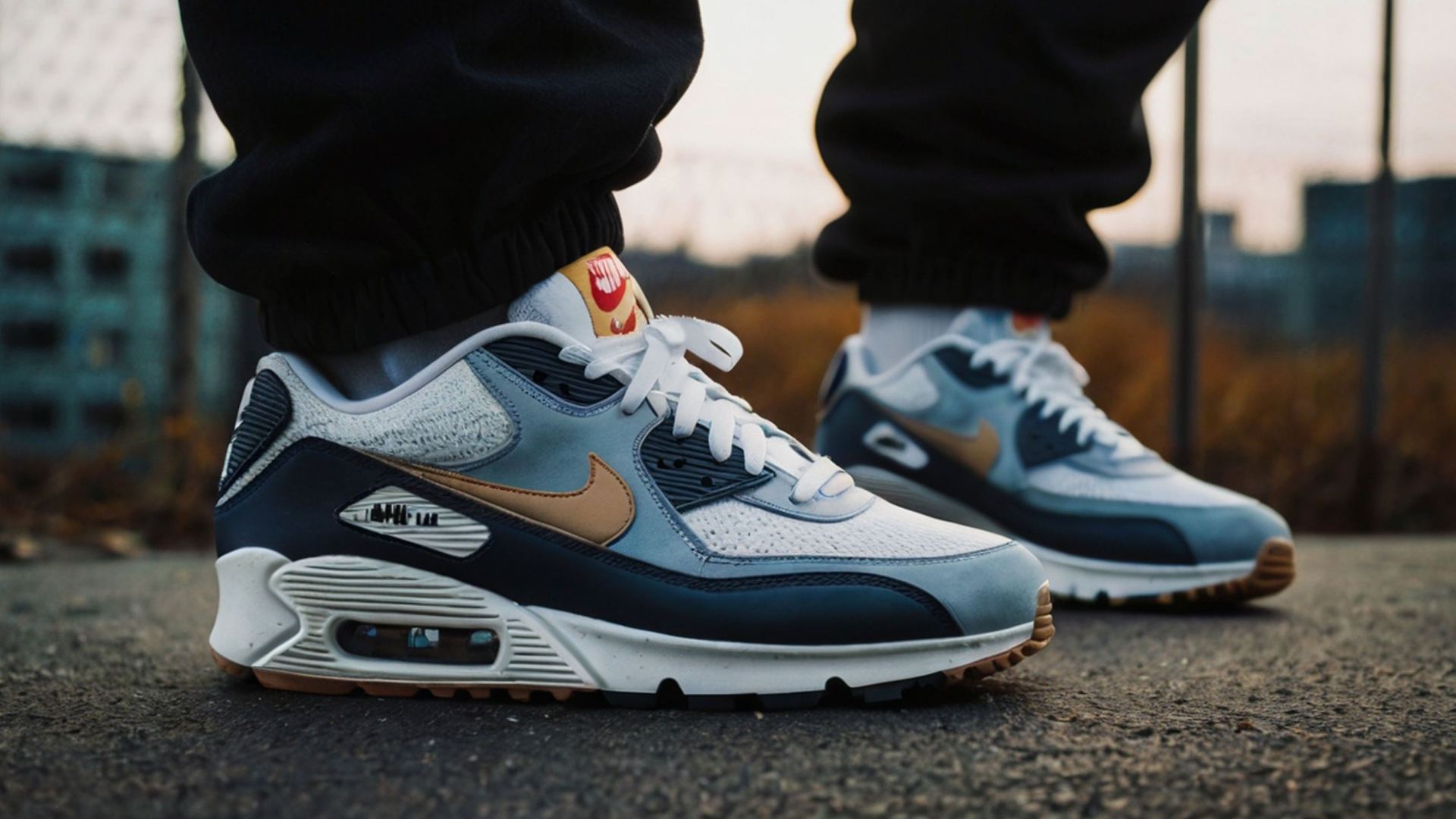 Nike air max 90 white blue orange hotsell